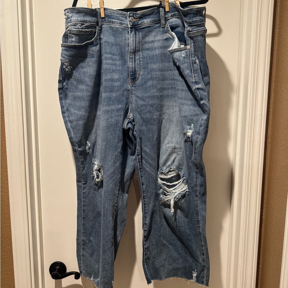 Judy Blue Distressed Blue Flare Jeans
